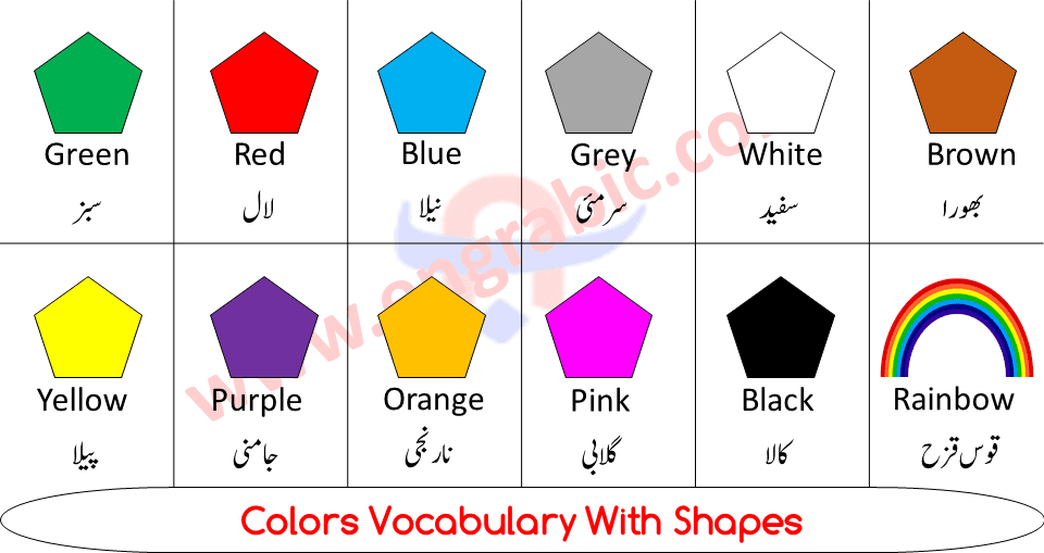 List Of Colors In English